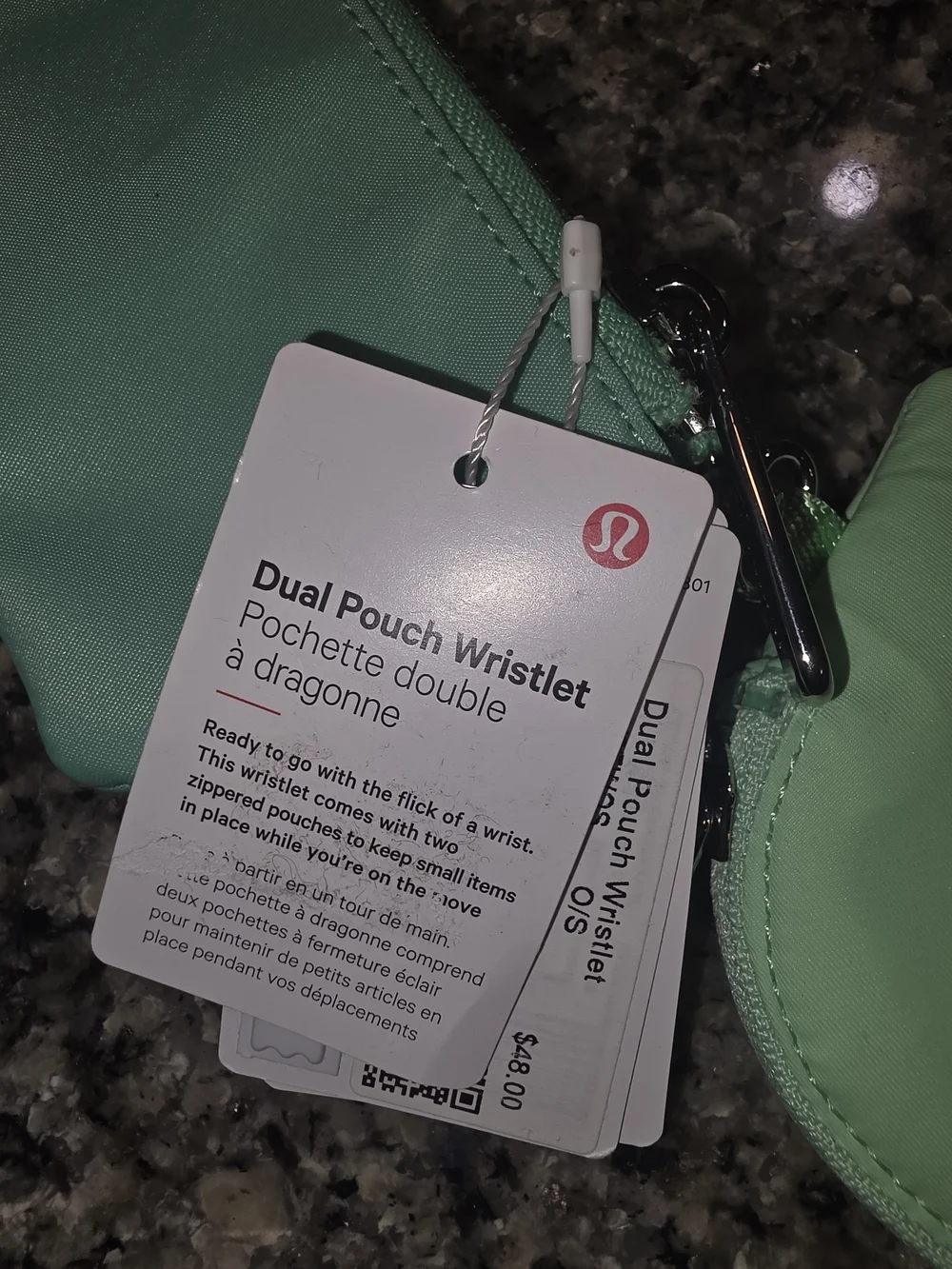 lululemon athletica Mint Green Wristlet Keychain Pouch Set